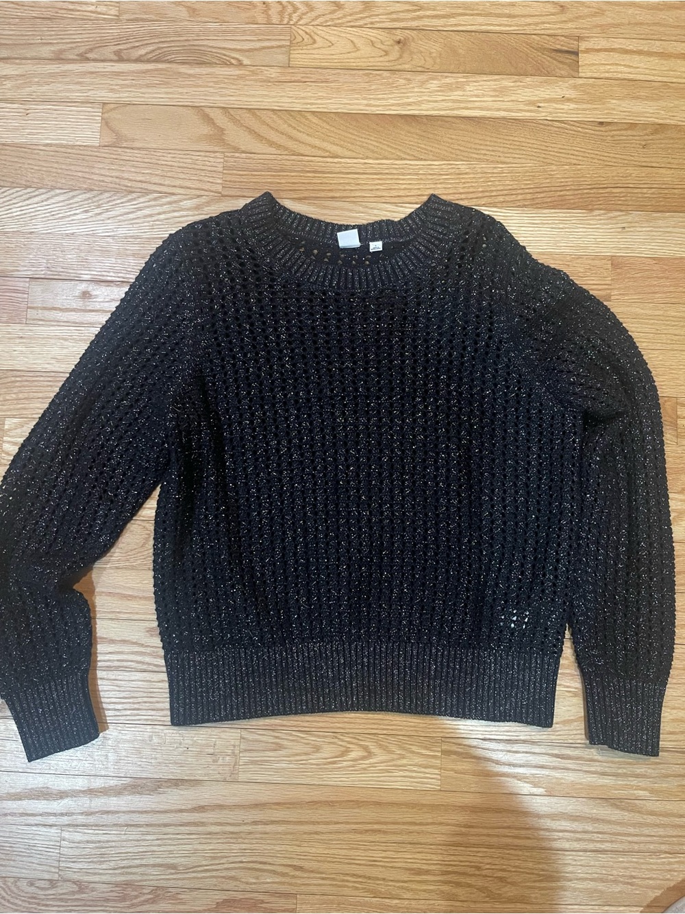 GAP Black Metallic Thread Crewneck Sweater